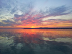 Sonnenuntergang am Hausstrand